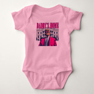 Daddy's Home Pink Trump Baby Strampler