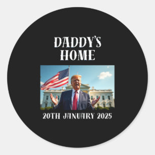 Daddys Home Trump-Shirt Runder Aufkleber