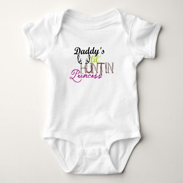 Daddy's Jagdprinzessin Baby Strampler (Vorderseite)