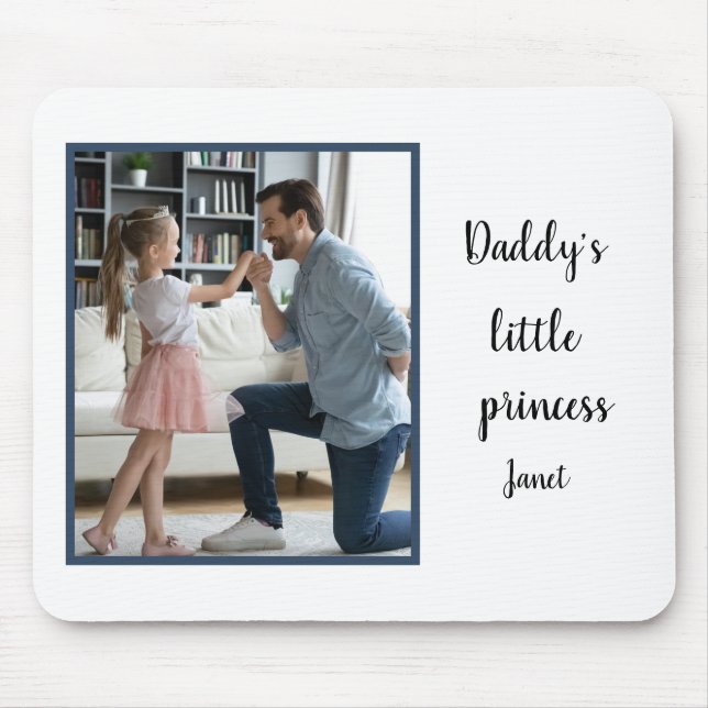 Daddys kleine Prinzessin EDITABLE Custom Foto Mousepad (Vorne)