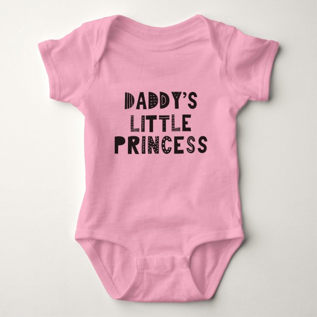 Daddys kleine Prinzessin, Niedliches Mädchen Pink Baby Strampler (Vorderseite)