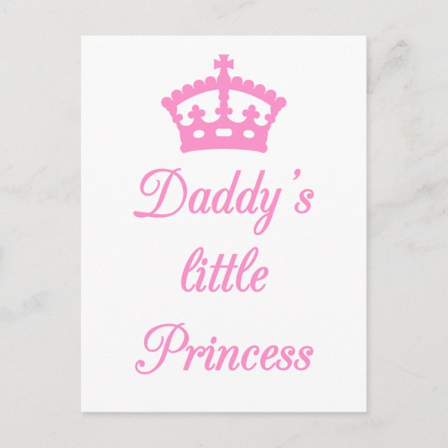 Daddys kleine Prinzessin, Textdesign mit Krone Postkarte (Vorderseite)