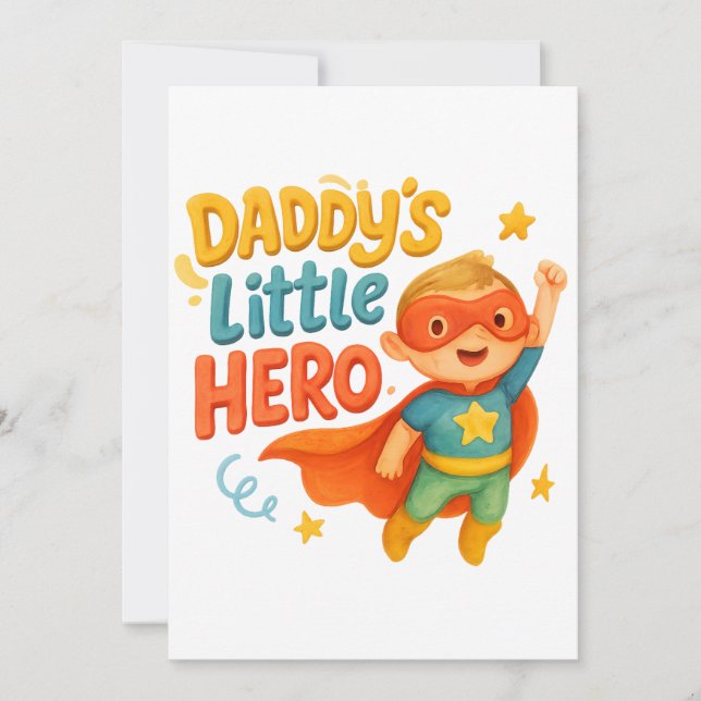 Daddys kleiner Held - Super Kid Cartoon Design Save The Date (Vorderseite)