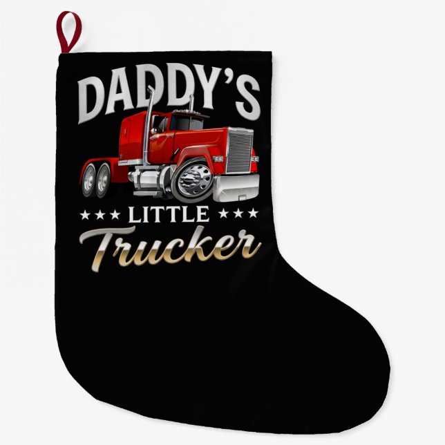 Daddys kleiner Trucker Großer Weihnachtsstrumpf (Vorderseite)