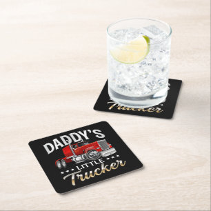 Daddys kleiner Trucker Rechteckiger Pappuntersetzer