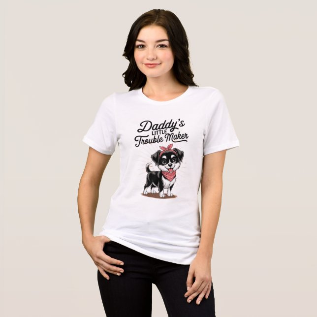 Daddys kleiner Unruhestifter – Süße Welpen Edition Tri-Blend Shirt (Vorderseite voll)