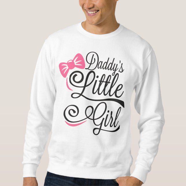 Daddys kleines Mädchen rosa Bogen Schrift Sweatshirt (Vorderseite)