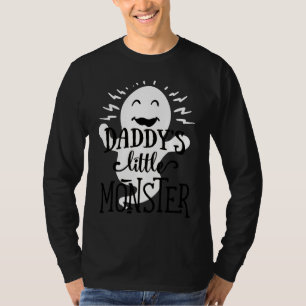 Daddys kleines Monster Halloween Geist Schwarze T-Shirt
