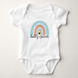 Daddy's Lieblings Rainbow Heart Blue Peach Baby Strampler