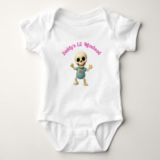 Daddy's Lil Bonehead Girl's Baby Bodysuit Baby Strampler (Vorderseite)