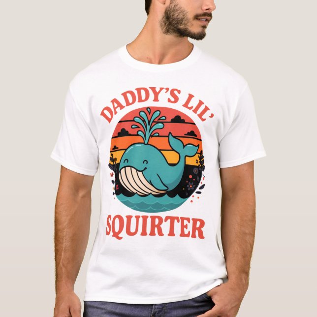 Daddys Lil Squirter Retro-Wal-Illustration T-Shirt (Vorderseite)