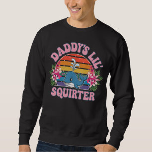 Daddy's Lil Squirter Retro Wal Sonnenuntergang Sweatshirt