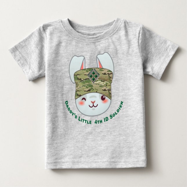 "Daddy's Little 4th Infantry Division Soldier" Baby T-shirt (Vorderseite)