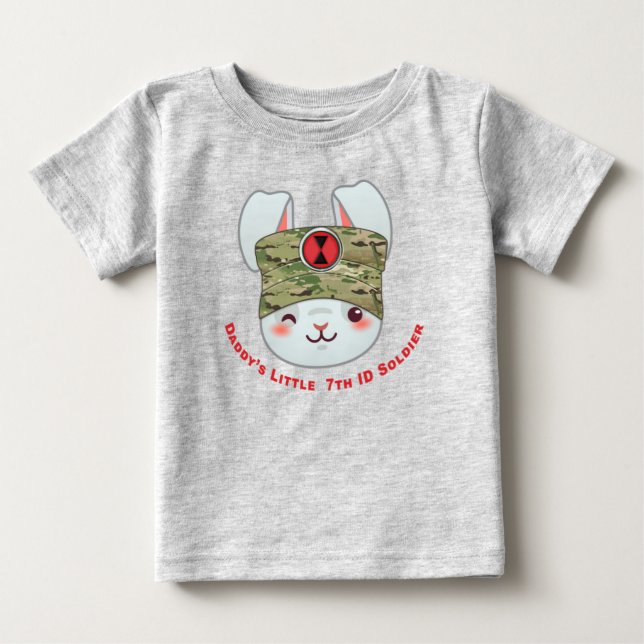 "Daddy's Little 7th Infantry Division Soldier" Baby T-shirt (Vorderseite)