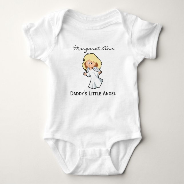 Daddy's Little Angel Personalisiert zweiseitig bed Baby Strampler (Vorderseite)