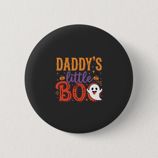 Daddy's Little Boo Halloween-Geisterdesign Button (Vorderseite)