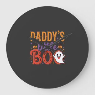 Daddy's Little Boo Halloween-Geisterdesign Große Wanduhr