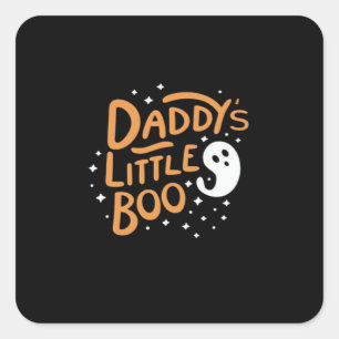 Daddy's Little Boo, Happy Halloween Quadratischer Aufkleber