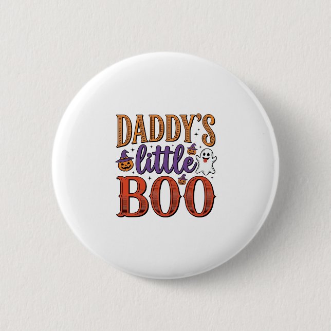 Daddys Little Boo Vintage Halloween Button (Vorderseite)