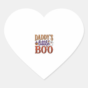 Daddys Little Boo Vintage Halloween Herz-Aufkleber