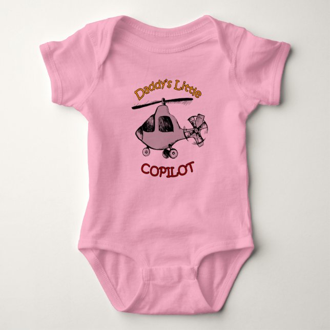 Daddy's Little Copilot (Hubschrauber) Baby Strampler (Vorderseite)