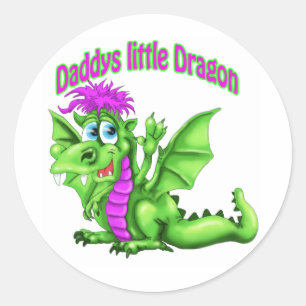 Daddy's Little Dragon Runder Aufkleber