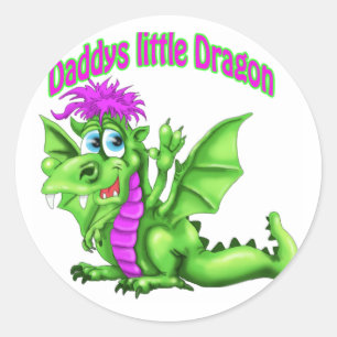 Daddy's Little Dragon Runder Aufkleber