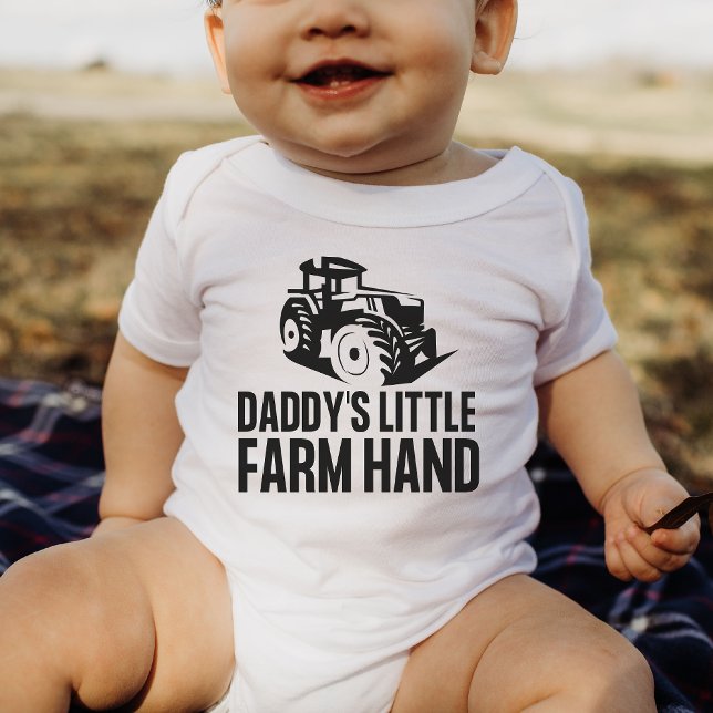 Daddy's Little Farm Hand Funny Traktor Baby Gesche Strampler (Von Creator hochgeladen)