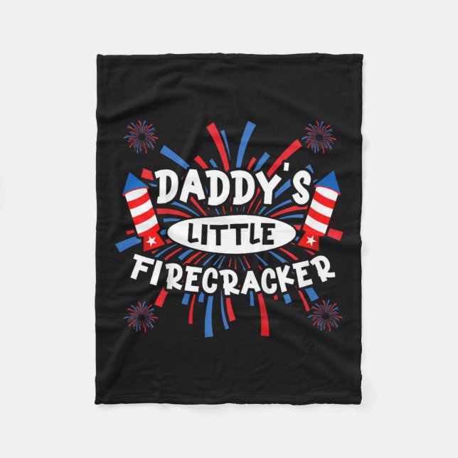 Daddys Little Firecracker Unabhängigkeitstag Feuer Fleecedecke (Vorderseite)