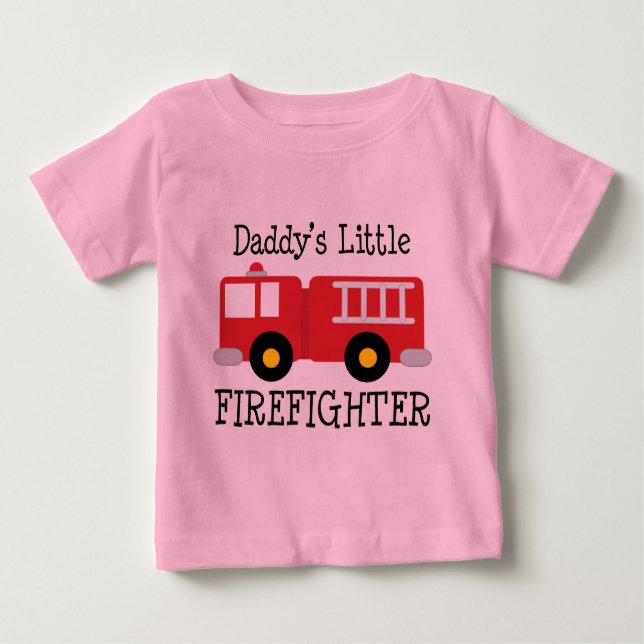 Daddys Little Firefighter Baby T-shirt (Vorderseite)