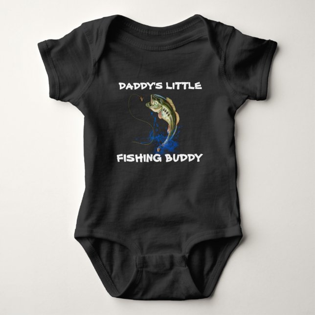 Daddys Little Fishing Buddy Baby Bodysuit Baby Strampler (Vorderseite)