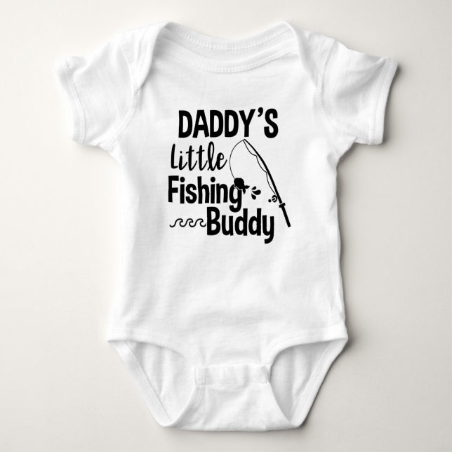 Daddy's Little Fishing Buddy Baby Strampler (Vorderseite)