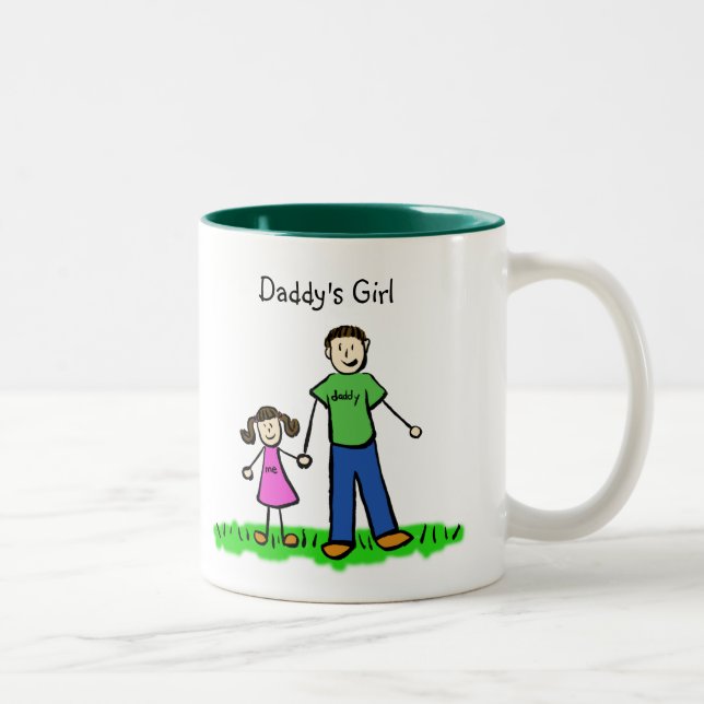 Daddy's Little Girl Brünett Tasse (Anpassen) (Rechts)