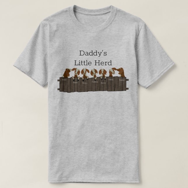 Daddys Little Goat Herd 7 Ziegen T-Shirt (Design vorne)