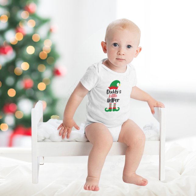 Daddy's Little Helper Christmas Elf Baby Strampler (Von Creator hochgeladen)