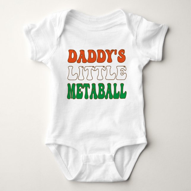 Daddy's Little Meatball Funny Italy Vater Joke Baby Strampler (Vorderseite)