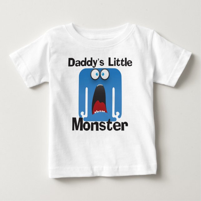 Daddy's Little Monster Blue Baby T-shirt (Vorderseite)
