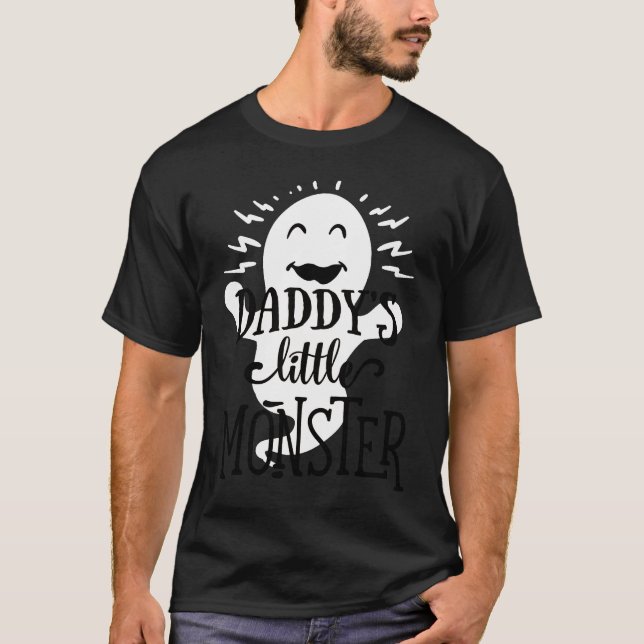 Daddy's Little Monster  Halloween  Ghost  Black Le T-Shirt (Vorderseite)
