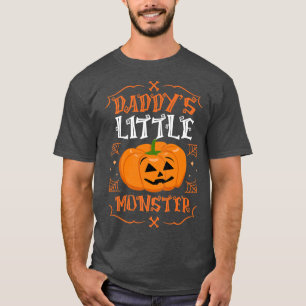 Daddy's Little Monster Pumpkin Kürbislaterne Daug T-Shirt