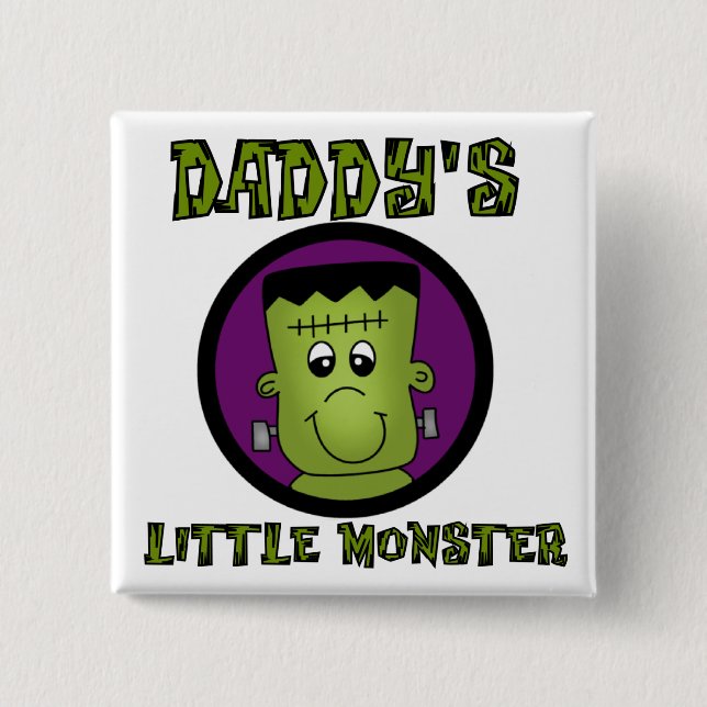 Daddy's Little Monster T - Shirt und Geschenke Button (Vorderseite)