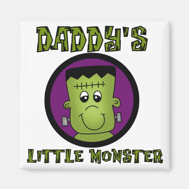 Daddy's Little Monster T - Shirt und Geschenke Magnet (Vorne)