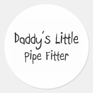 Daddy's Little Pipe Fitter Runder Aufkleber