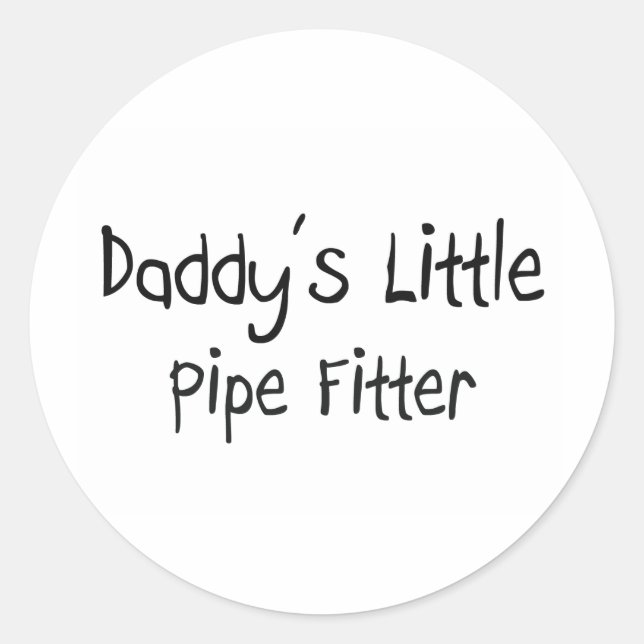 Daddy's Little Pipe Fitter Runder Aufkleber (Vorderseite)