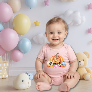"Daddy's Little Plumpkin" Funny Fall Pun Pumpkin Baby Strampler