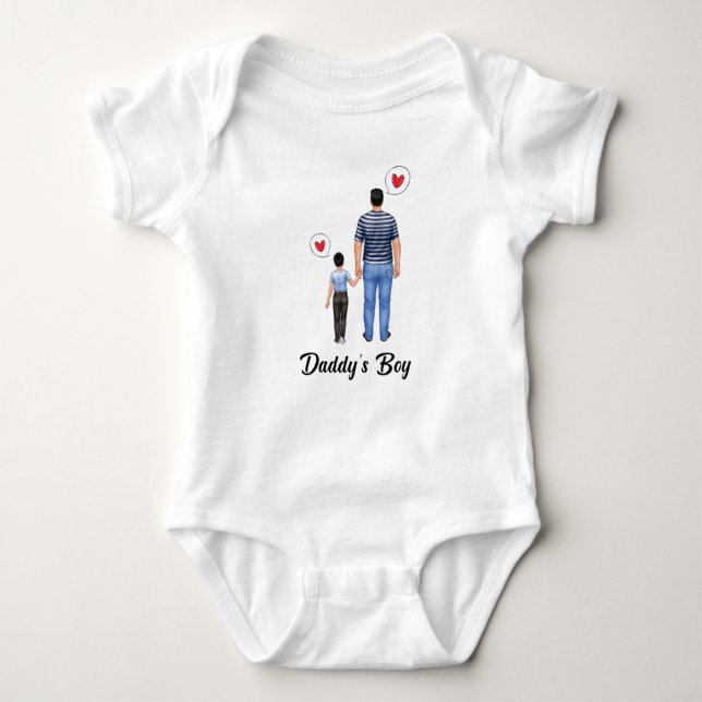Daddys Little Prince Boy Vathers Day Liebe Baby Strampler (Vorderseite)