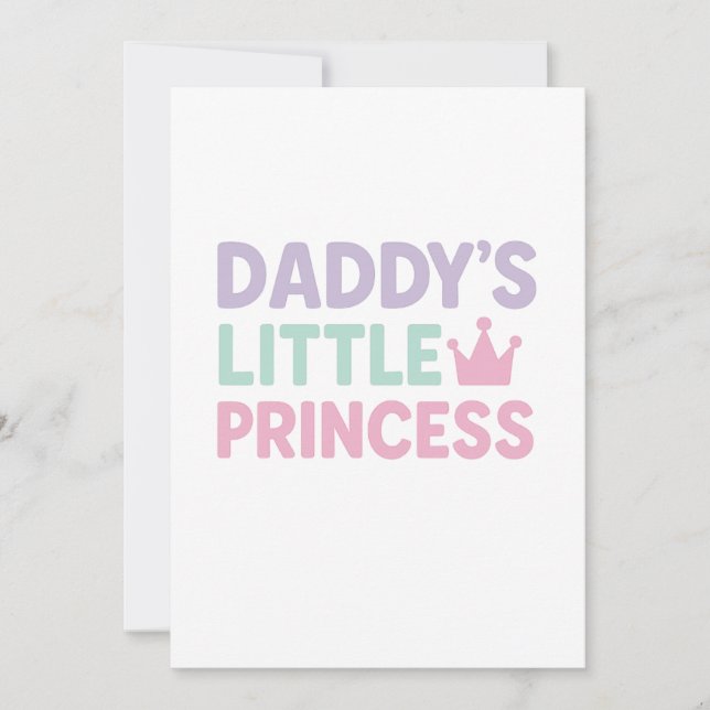 Daddy's Little Princess - Pastel Neon Feiertagskarte (Vorderseite)