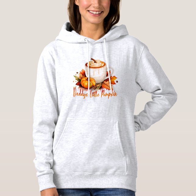 Daddy's Little Pumpkin Cosy Fall Coffee & Blätter Hoodie (Vorderseite)