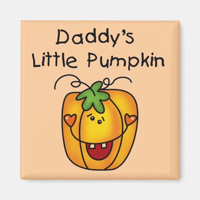 Daddy's Little Pumpkin T - Shirt und Geschenke Magnet (Vorne)