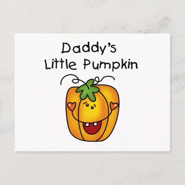 Daddy's Little Pumpkin T - Shirt und Geschenke Postkarte (Vorderseite)