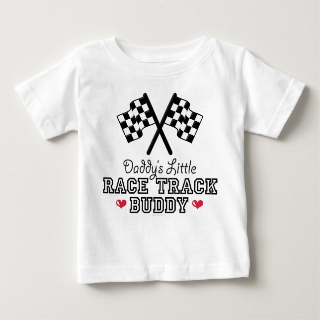 Daddy's Little Race Track Buddy Baby Long Sleeve T Baby T-shirt (Vorderseite)